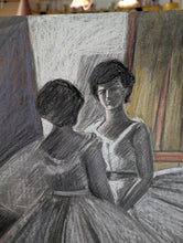 Load image into Gallery viewer, Allan Arthur Wilson (1944–2024) – Dancers Before A Mirror – Pastel On Paper Dated 1970 – Scottish Artist
