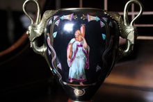 Load image into Gallery viewer, Early 20th.C French Porcelain & Ormolu Vase – Egyptian Revival with Gilded Winged Sphinx Handles - c.1920's