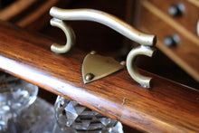 Load image into Gallery viewer, Antique Oak Tantalus With Three Cut Crystal Decanters – Locking Spirit Cabinet