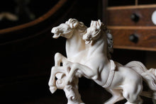 Load image into Gallery viewer, Giuseppe Ruggeri Chariot Sculpture - Classical Horses Figure On Marble Base - Italian Resin Sculpture