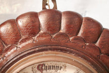 Load image into Gallery viewer, Antique Victorian Carved Oak Aneroid Barometer – Decorative Round Wall Barometer – 25cm Diameter