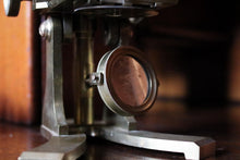 Load image into Gallery viewer, Antique Brass Field Microscope With Mahogany Case - Scientific Instrument With Accessories