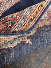 Load image into Gallery viewer, 2'11" x 5'11" - Vintage Hand-Knotted Wool Runner Rug - Deep Indigo Medallion Design - 89 x 181 cm