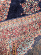 Load image into Gallery viewer, 2'11" x 5'11" - Vintage Hand-Knotted Wool Runner Rug - Deep Indigo Medallion Design - 89 x 181 cm