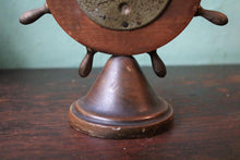 Load image into Gallery viewer, Vintage Maritime Ship's Wheel Barometer - Wooden Nautical Weather Station - Working Order - 18cm Tall