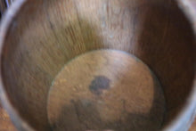 Load image into Gallery viewer, Antique Coopered Oak Biscuit Barrel With Lid - Victorian Wooden Storage Barrel - 24cm
