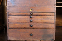 Load image into Gallery viewer, Antique Dentist's Cabinet - Mahogany Dental Instrument Chest - Multi Drawer Medical Apothecary Box - 29.5cm