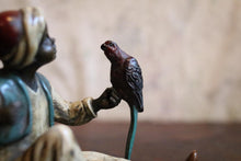Load image into Gallery viewer, Antique Franz Bergman Vienna Bronze Arab Boy With Falcon On Rug - Cold Painted Bronze Figure - 12cm