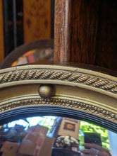 Load image into Gallery viewer, Antique Convex Bullseye Mirror - Giltwood Ebonised Frame - Regency Revival Wall Mirror - 52cm Diameter