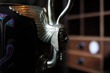 Load image into Gallery viewer, Early 20th.C French Porcelain & Ormolu Vase – Egyptian Revival with Gilded Winged Sphinx Handles - c.1920's