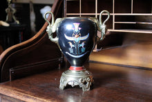 Load image into Gallery viewer, Early 20th.C French Porcelain & Ormolu Vase – Egyptian Revival with Gilded Winged Sphinx Handles - c.1920's