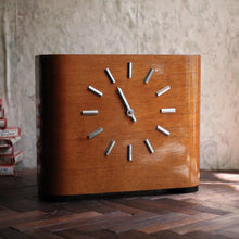 Load image into Gallery viewer, Vintage Mid Century Dansk Selskab Wind Up Mantel Clock – Danish Mechanical Desk Clock – Working – 8.9" x 7.5" x 2.8" (22.5 x 19 x 7 cm)