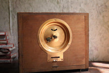 Load image into Gallery viewer, Vintage Mid Century Dansk Selskab Wind Up Mantel Clock – Danish Mechanical Desk Clock – Working – 8.9" x 7.5" x 2.8" (22.5 x 19 x 7 cm)