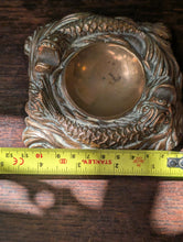 Load image into Gallery viewer, Antique Art Nouveau Brass Fish Ashtray – Small Cast Metal Pin Dish – c.1900–1920