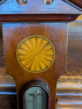 Load image into Gallery viewer, Antique Edwardian Inlaid Mahogany Aneroid Barometer – Thermometer – 99 cm
