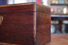 Load image into Gallery viewer, Antique Regency Rosewood Tea Caddy - Boxwood Stringing - 3 Section Tea Box - c.1820