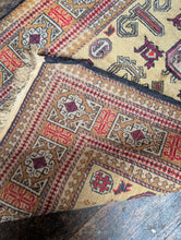Load image into Gallery viewer, 4'6" x 2'7" Hand-Knotted Pakistani Kazak Wool Rug – Vintage Geometric Tribal Carpet – 138 x 80cm