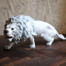 Load image into Gallery viewer, Antique E. & A. Müller German Porcelain Lion Figure – White Glazed Sculpture – c.1900