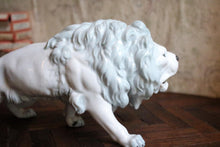 Load image into Gallery viewer, Antique E. & A. Müller German Porcelain Lion Figure – White Glazed Sculpture – c.1900