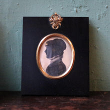 Load image into Gallery viewer, Antique 19th Century Silhouette Portrait Miniature of a Lady – Ebonised Frame