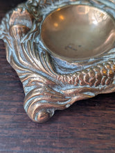 Load image into Gallery viewer, Antique Art Nouveau Brass Fish Ashtray – Small Cast Metal Pin Dish – c.1900–1920