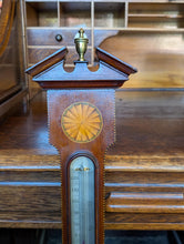 Load image into Gallery viewer, Antique Edwardian Inlaid Mahogany Aneroid Barometer – Thermometer – 99 cm
