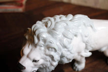 Load image into Gallery viewer, Antique E. & A. Müller German Porcelain Lion Figure – White Glazed Sculpture – c.1900
