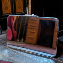 Load image into Gallery viewer, Vintage 1930s Art Deco Bevelled Wall Mirror – Chrome Trim and Fan Crest – 66 x 43 cm