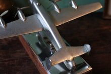 Load image into Gallery viewer, Vintage Cast Metal Avro Lancaster Bomber Desk Model – Wooden Plinth – Aviation Display