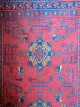 Load image into Gallery viewer, 2'7" x 4'1" Vintage Afghan Baluch Hand-Knotted Wool Rug – Red Tribal Rug – 78 x 124cm