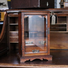 Load image into Gallery viewer, Antique Edwardian Glazed Smokers Cabinet – Tobacco Pipe Display Cabinet – Three Drawers – c.1900