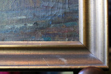 Load image into Gallery viewer, Vintage Mid-Century Landscape Oil Painting – Cottage and Tall Trees – Framed Original Art