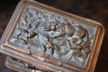 Load image into Gallery viewer, Antique French La Fontaine Fables Jewellery Casket – Copper Box – Napoleon III
