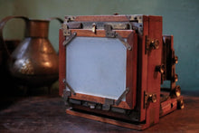 Load image into Gallery viewer, Antique c.1900 Mahogany Folding Plate Camera - Black Bellows - Early Photography Display Piece