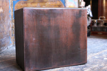 Load image into Gallery viewer, Vintage Wooden Two Drawer Filing Cabinet - Card Index Desktop Storage - Brass Label Holders