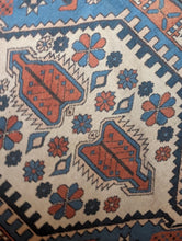 Load image into Gallery viewer, 4'5" x 2'6" Vintage Caucasian Azerbaijan Hand Knotted Wool Rug – Geometric Tribal – 135 x 77cm