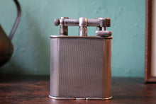Load image into Gallery viewer, 1930s Dunhill Giant Table Lighter – Silver Plated Engine Turned Lift Arm – Art Deco – Working