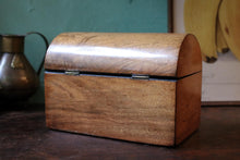 Load image into Gallery viewer, Victorian Figured Walnut Dome Top Tea Caddy – Twin Compartment Antique Caddy With Key