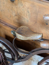 Load image into Gallery viewer, Antique Edwardian Doll Tricycle Rickshaw Toy – Wicker Seat – Folk Art c.1910