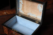Load image into Gallery viewer, Victorian Tunbridge Ware Burr Walnut Parquetry Box – Mother of Pearl Inlay – c.1860