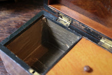 Load image into Gallery viewer, Victorian Burr Walnut Tea Caddy – Twin Compartment Antique Box – c.1860–1880