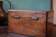 Load image into Gallery viewer, Victorian Burr Walnut Tea Caddy – Twin Compartment Antique Box – c.1860–1880