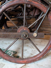 Load image into Gallery viewer, Antique Edwardian Doll Tricycle Rickshaw Toy – Wicker Seat – Folk Art c.1910