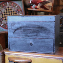 Load image into Gallery viewer, Antique Japanese Black Lacquer Document Box - Meiji Taisho Period - Drawer & Lift Top C.1900