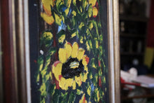 Load image into Gallery viewer, Signed Vintage Original Oil Painting - Large Impasto Sunflowers - Modernist Floral Still Life - Framed