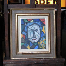 Load image into Gallery viewer, Vintage Mid Century Cubist Portrait Painting - Original Modernist Art - Framed