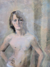 Load image into Gallery viewer, Maggie Greer Large Nude Oil Painting - Scottish Figurative Art - Mirror Interior C.1980s - 115 x 108cm