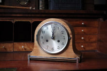 Load image into Gallery viewer, Art Deco Mantel Clock - Oak Case - Mechanical Striking Clock With Gong - C.1930s - Working