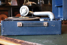 Load image into Gallery viewer, 1930s Rose Morris Viceroy Portable Gramophone - Blue Wind-Up 78 RPM Record Player - Working