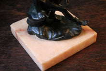 Load image into Gallery viewer, Antique Grand Tour Bronze Resting Hermes Sculpture – Seated Mercury – Marble Base